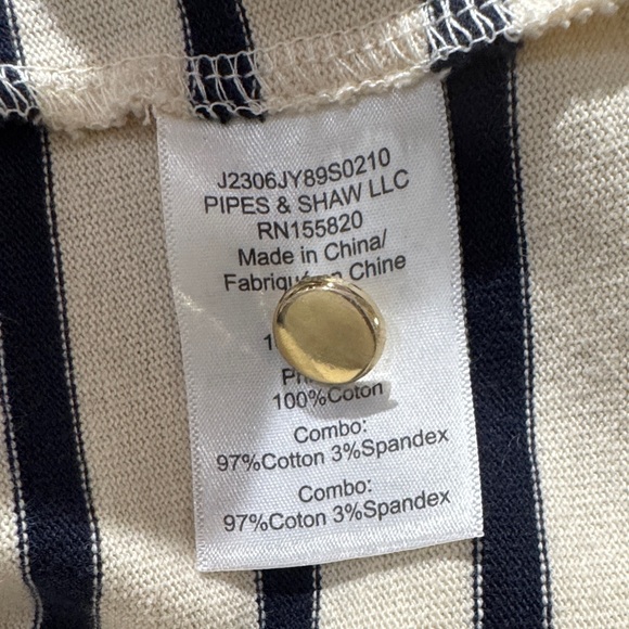 Veronica Beard Raegan Short Puff Sleeve Striped Top NWT - Picture 7 of 7